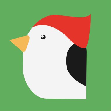 Sevimli kuş ikonu. vektör illüstrasyonu