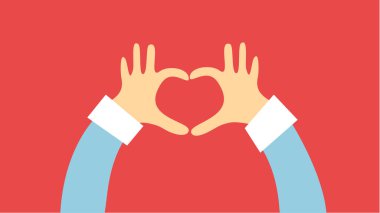 İki elin parmaklarından çıkan kalp