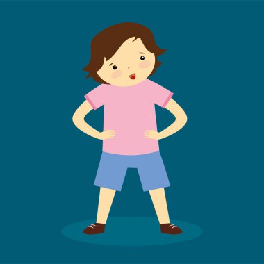 Bir kızın vektör illüstrasyonu 