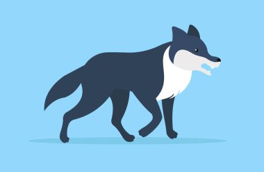 Sevimli hayvan köpek çizgi film ikon vektör çizimi tasarımı