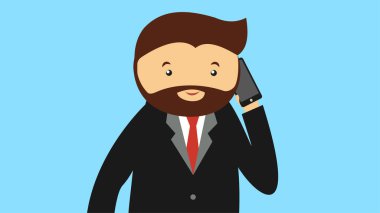 Sakallı ve kravatlı iş adamı