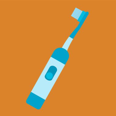 Diş fırçası ikonu. Diş fırçası vektörünün düz çizimi