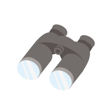 dürbün simgesi. Beyaz arkaplanda izole edilmiş web tasarımı için binoküler vektör simgelerinin izometriği