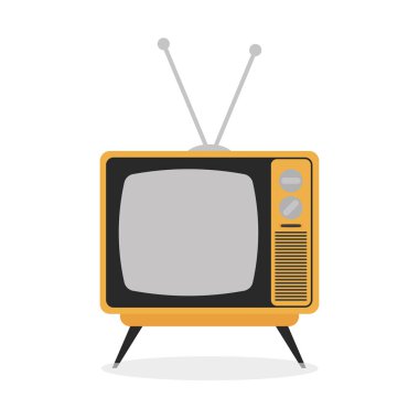 Antenli eski retro TV, illüstrasyon