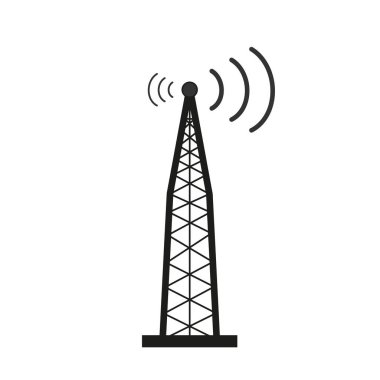 Radyo kulesi, anten, çizim, vektör