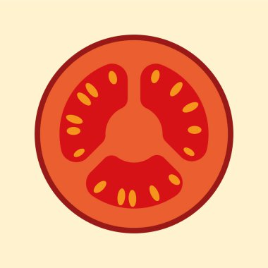 Dilimlenmiş kırmızı domates, daire, resim