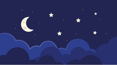 Gece için bir arkaplanın soyut vektör illüstrasyonu