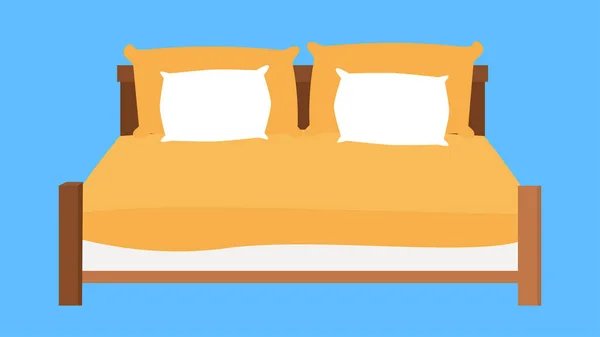 Κρεβάτι Μαξιλάρια Διάνυσμα Εικονογράφηση Σχεδιασμό — Διανυσματικό Αρχείο