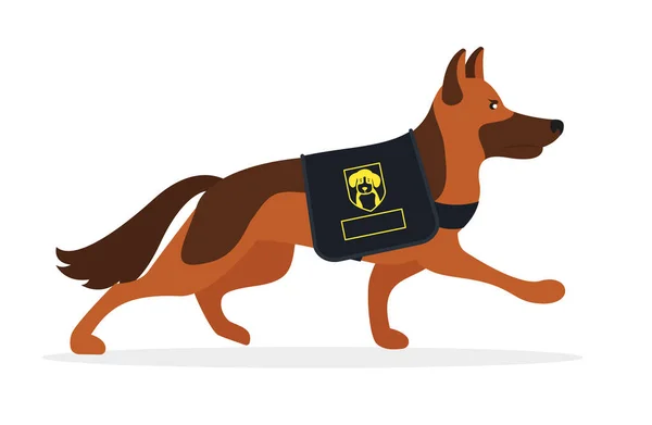 Polizeihund Schäferhund Beim Gassigehen — Stockvektor