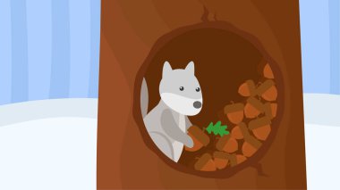 Köpek vektör çizimi tasarımı olan şirin tilki çizgi film karakteri