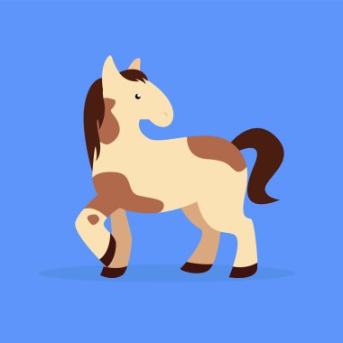 Renkli arka planda at ikonu. hayvan vektör illüstrasyonu