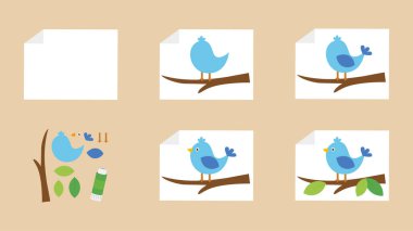 origami kılavuzu, renkli vektör illüstrasyonu