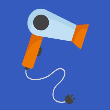 Saç kurutma makinesi ikonu. vektör illüstrasyonu