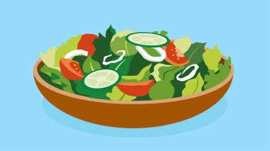 Bir kasede sebze salatası