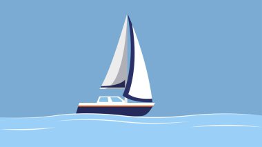 Yelkenli, suda gemi, vektör