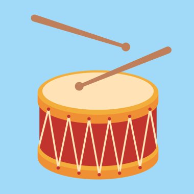 davul ikonu vektörü. Müzik aleti işareti. renk sembolü çizimi