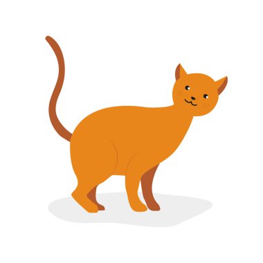 Kedi çizgi film ikonu. sevimli hayvan hayvan vektör illüstrasyonu.