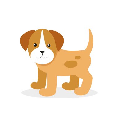 Köpek ikonu. Web tasarımı için şirin köpek yavrusu vektör simgelerinin düz çizimi