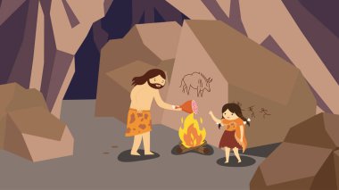 Ormandaki bir kızın vektör çizimi