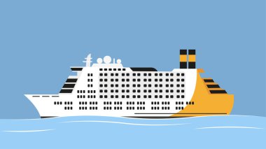 Teknesi olan bir geminin vektör çizimi