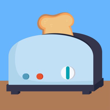 Ekmek kızartma makinesi, illüstrasyon, vektör