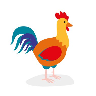 Horoz ikonu. ağ için tavuk vektör simgelerinin karikatür çizimi