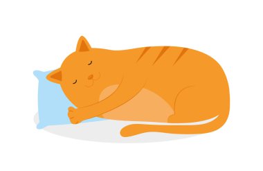 Şirin kedi çizgi film vektör çizim sanatı