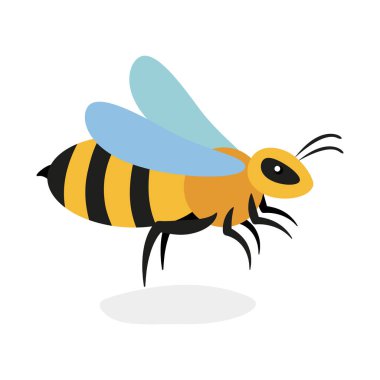 Arı simgesi. Web için sevimli bal vektör simgelerinin çizgi film çizimi