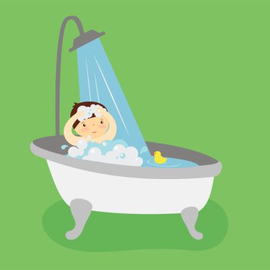 Köpüklü ve küvetli şirin bebek partisi