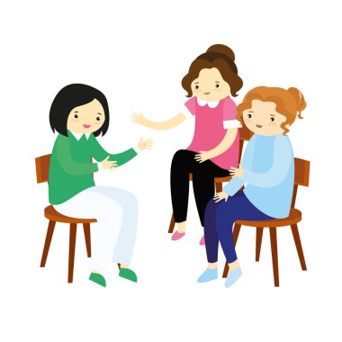 Küçük kızı olan bir aile kanepe vektör çiziminde oturuyor.