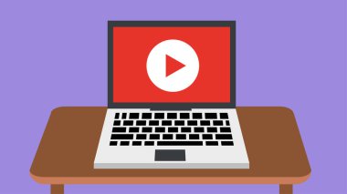 laptop vektör illüstrasyon tasarımı ile video oynatıcı