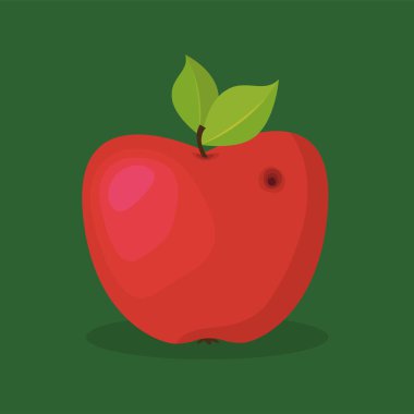 Elma ikonu. düz resimleme