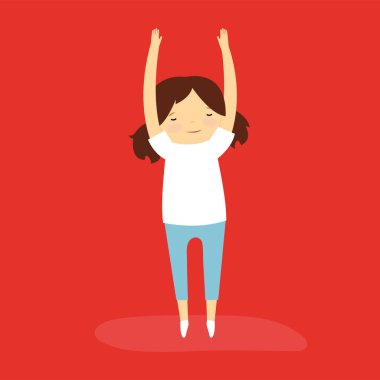 Kollarını kaldırmış kadın vektör illüstrasyonu