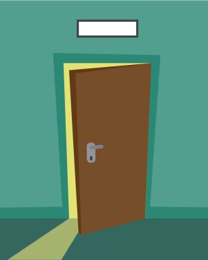 Ofise giriş kapısı açık.