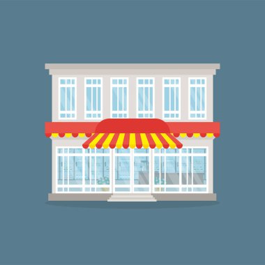 Mağaza cephesi olan bir dükkan. vektör illüstrasyonu