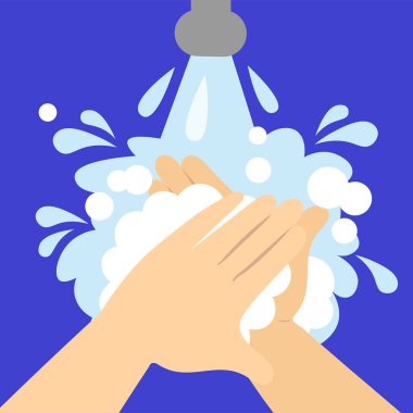 Sabun köpüklü eller. vektör illüstrasyonu