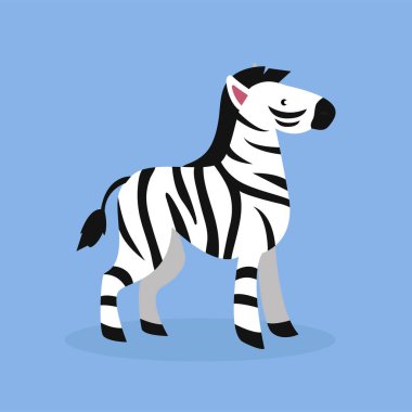 Sevimli çizgi zebra vektör çizim 