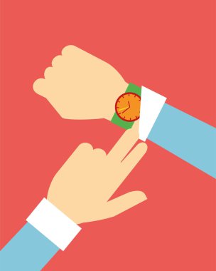 El ele tutuşan bir saat.