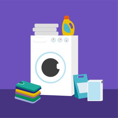 çamaşır makinesi, vektör illüstrasyonu