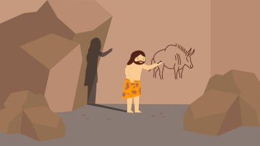 Çöldeki bir adamın vektör çizimi