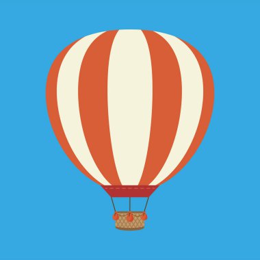 Sıcak hava balonu ikonu. Web tasarımı için uçan kağıt vektör simgelerinin düz çizimi