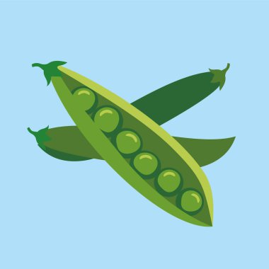 Mavi arkaplanda taze bezelye simgesi