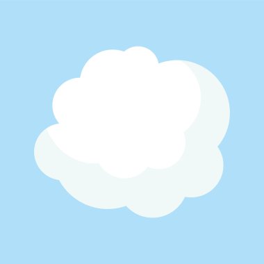 Bulut simgesi. Gölgeli beyaz arka plan. vektör illüstrasyonu.