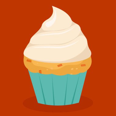 Çikolatalı kek. vektör düz illüstrasyon.