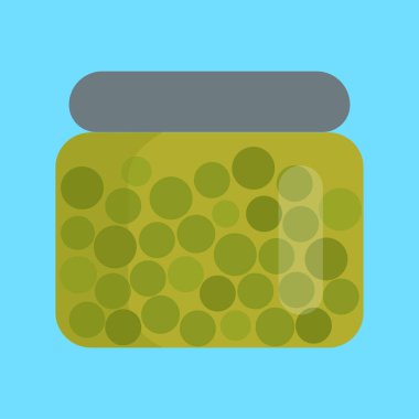 Reçel ikonu kavanozu. Beyaz arkaplanda izole edilmiş bal şişesi vektör simgelerinin çizgi filmi