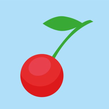 Kiraz meyvesi ikonu. Web tasarımı için kırmızı kiraz vektör simgelerinin düz çizimi