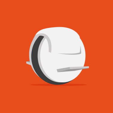 Kırmızı arkaplanda tek tekerlekli bisiklet simgesi 