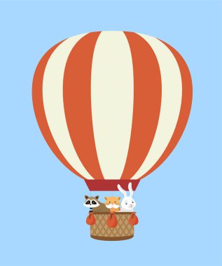 Sıcak hava balonu vektör illüstrasyonu