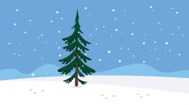 Ağaçtaki kış manzarası