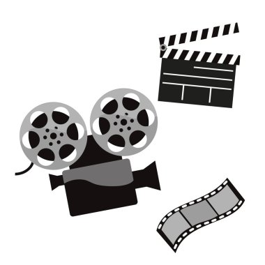 Simge tasarımı ile sinema konsepti, vektör illüstrasyonu 10 eps graphic.